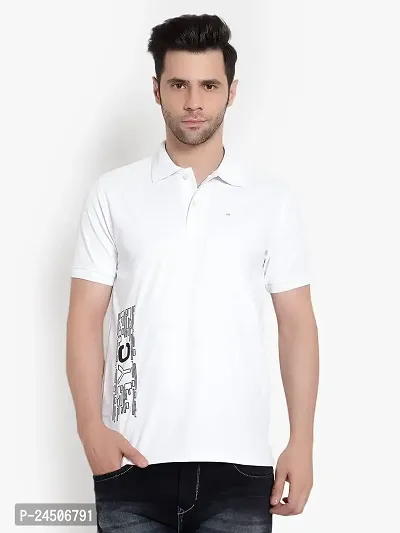 YOUTHVRUSH Men's Regular Fit Polo White-thumb0