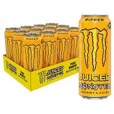 Monster Energy Ripper Juiced Drink , (Pack of 12 Cans X 500ml Each)