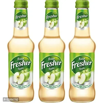 Fresa Fresher Sparkling Apple Juice (Pack of 3 Bottles, 250ml Each)-thumb0