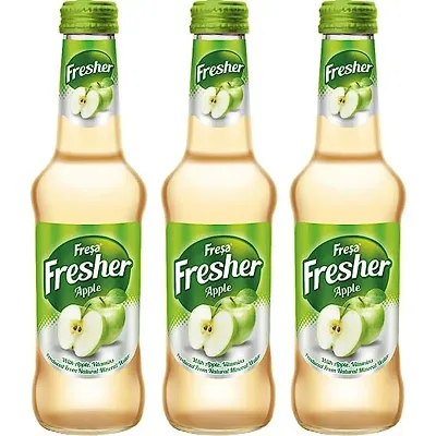Fresa Fresher Sparkling Apple Juice (Pack of 3 Bottles, 250ml Each)