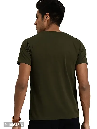 Red Flag Men's Regular Fit Printed T-Shirt (Olive Green, XL)-thumb3