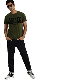 Red Flag Men's Regular Fit Printed T-Shirt (Olive Green, XL)-thumb1