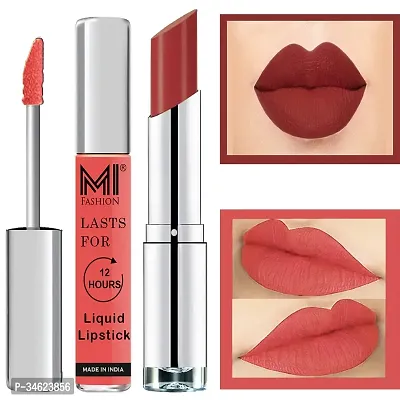 MI Fashion Beautiful Long Lasting Liquid Matte Lipstick- 2 Pieces-thumb0