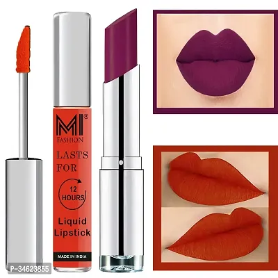 MI Fashion Beautiful Long Lasting Liquid Matte Lipstick- 2 Pieces-thumb0