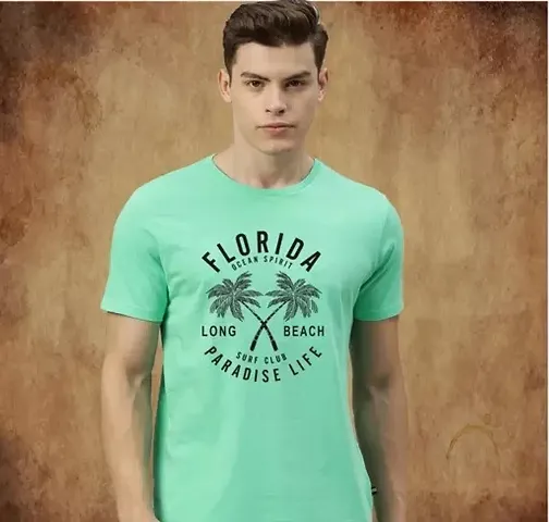 Tee Town Florida Cotton Round Neck Tshirt for Mens