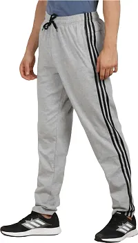 Stylish Grey Cotton Blend Solid Regular Track Pant For Men-thumb2