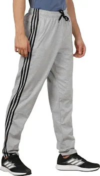 Stylish Grey Cotton Blend Solid Regular Track Pant For Men-thumb2