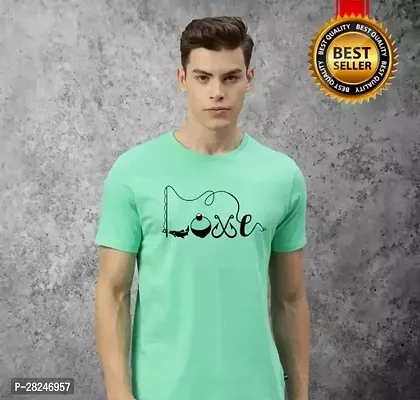 New Stylish Cotton Printed Round Neck Tshirt for Men-thumb0