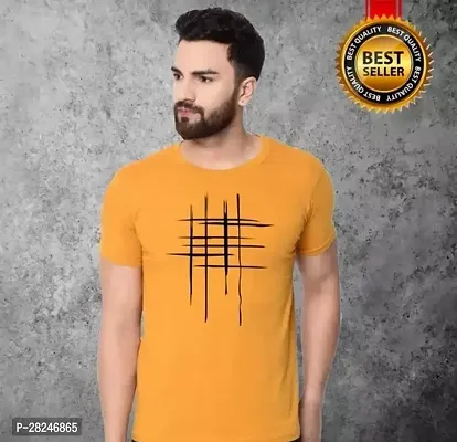 New Stylish Cotton Printed Round Neck Tshirt for Men-thumb0