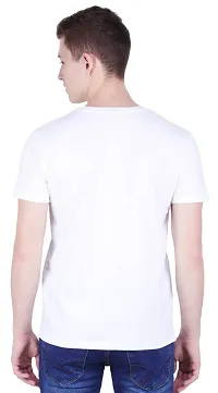 Classic White Polyester Printed Round Neck Tees For Men-thumb1