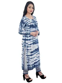 Zari Women's Cotton Straight Kurta (20014_Blue)-thumb2