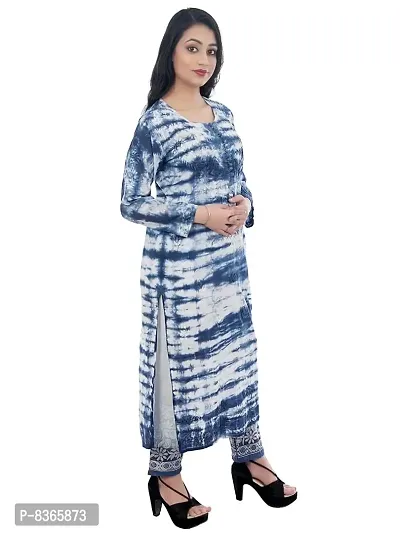 Zari Women's Cotton Straight Kurta (20014_Blue)-thumb3