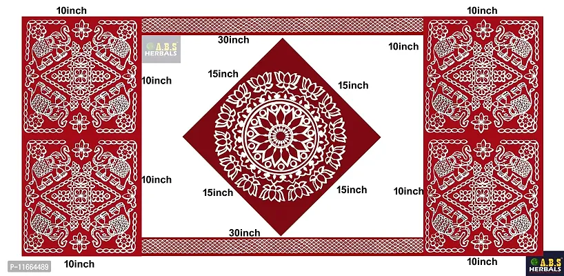 ABS HERBALS : Rangoli Sticker, kolam Sticker for: Wall, Tile, Floor, Wood, Steel Sticker [20x50 INCH] [MEROON] [Modal :MB1M4P2]-thumb2