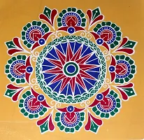 Rangoli Kolam Vinyl Stickers Self Adhesive Waterproof Floor Rangoli Stickers Multicolour,Pack of 2 kolam Sticker Rangoli Colours Floor Rangoli-thumb1