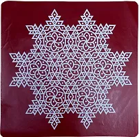 ABS HERBALS : Rangoli sticker, kolam sticker For: Wall, Tile, Floor, Wood, steel sticker [10x10 INCH 8PIC] [MEROON] [Modal : MM8PIC]-thumb3