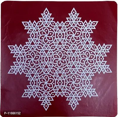 ABS HERBALS : Rangoli sticker, kolam sticker For: Wall, Tile, Floor, Wood, steel sticker [10x10 INCH 8PIC] [MEROON] [Modal : MM8PIC]-thumb4