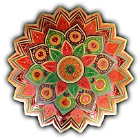 ABS HERBALS : Rangoli sticker, kolam sticker For: Wall, Tile, Floor, Wood, steel sticker [10x10 INCH 2PIC] [GOLD] [Modal :GM2]-thumb3