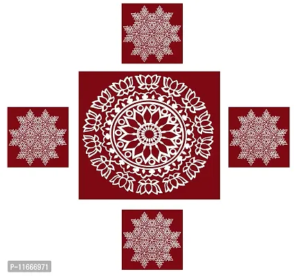 ABS HERBALS : Rangoli Sticker, kolam Sticker for: Wall, Tile, Floor, Wood, Steel Sticker [29x29 INCH ] [MEROON] [Modal :MB1S4]-thumb0