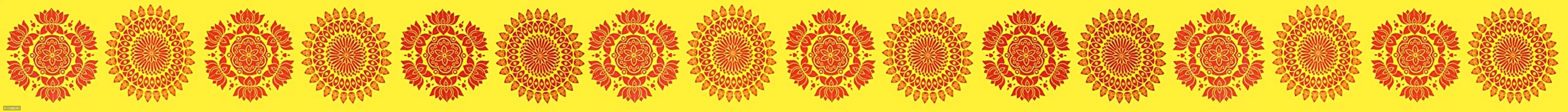 ABS HERBALS : Rangoli sticker, kolam sticker For: Wall, Tile, Floor, Wood, steel sticker [2x30INCH 4 PIC] [YELLO] [Modal :YP4]-thumb4