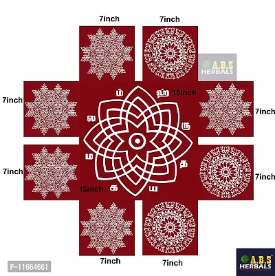 ABS HERBALS : Rangoli Sticker, kolam Sticker for: Wall, Tile, Floor, Wood, Steel Sticker [29x29 INCH] [MEROON] [Modal :MB1S8]-thumb2