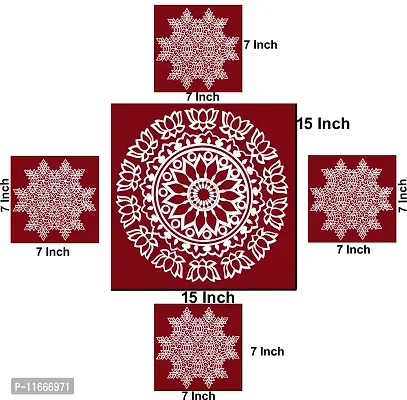 ABS HERBALS : Rangoli Sticker, kolam Sticker for: Wall, Tile, Floor, Wood, Steel Sticker [29x29 INCH ] [MEROON] [Modal :MB1S4]-thumb2