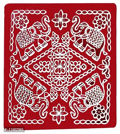 ABS HERBALS Religious Vinyl Self Adhesive Waterproof Rangoli Home Pooja Room Floor Sticker Rangoli mat padi kolam Floor Stickers-thumb5