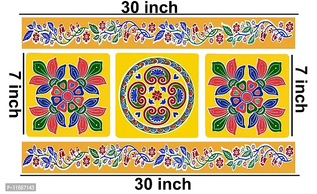 ABS HERBALS : Rangoli Sticker, kolam Sticker for: Wall, Tile, Floor, Wood, Steel Sticker [12 x 30 INCH ] [Color] [Modal : CS3P2]-thumb3