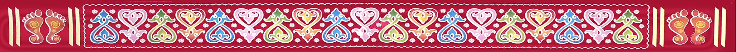 ABS HERBALS : Rangoli sticker, kolam sticker For: Wall, Tile, Floor, Wood, steel sticker [2x30 INCH 4PIC] [RED] [Modal :RP4]-thumb4