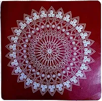 ABS HERBALS : Rangoli sticker, kolam sticker For: Wall, Tile, Floor, Wood, steel sticker [10x10 INCH 8PIC] [MEROON] [Modal : MM8PIC]-thumb2