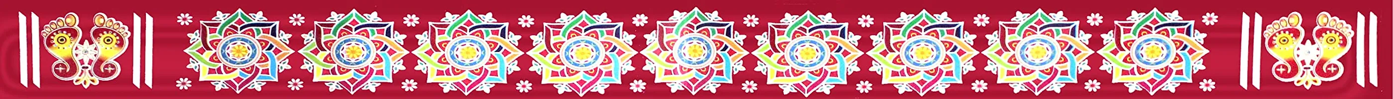 ABS HERBALS : Rangoli sticker, kolam sticker For: Wall, Tile, Floor, Wood, steel sticker [2x30 INCH 4PIC] [RED] [Modal :RP4]-thumb2