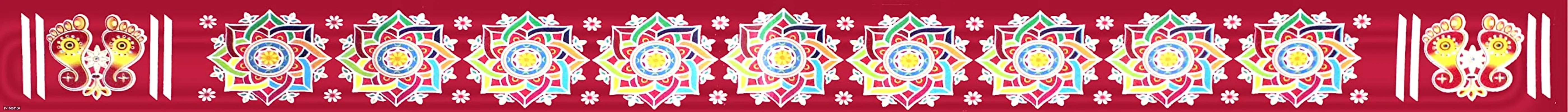 ABS HERBALS : Rangoli sticker, kolam sticker For: Wall, Tile, Floor, Wood, steel sticker [2x30 INCH 4PIC] [RED] [Modal :RP4]-thumb3