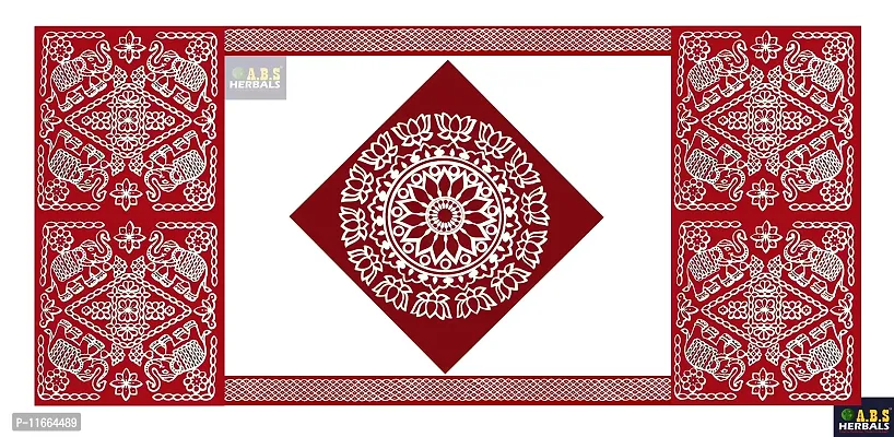 ABS HERBALS : Rangoli Sticker, kolam Sticker for: Wall, Tile, Floor, Wood, Steel Sticker [20x50 INCH] [MEROON] [Modal :MB1M4P2]