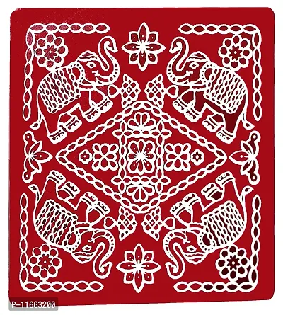 ABS HERBALS Self Adhesive Waterproof Rangoli Home Pooja Room Floor Sticker Rangoli mat padi kolam Floor Stickers 5 pic-thumb5