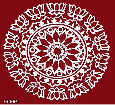 ABS HERBALS : Rangoli Sticker, kolam Sticker for: Wall, Tile, Floor, Wood, Steel Sticker [29x29 INCH ] [MEROON] [Modal :MB1S4]-thumb5