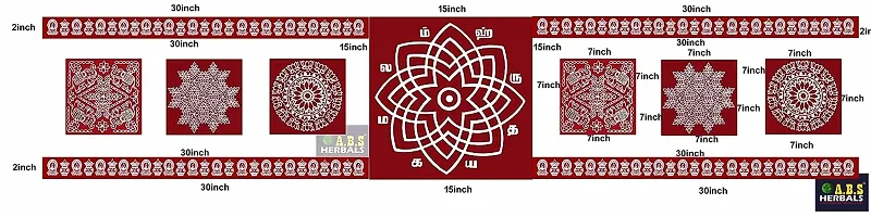 ABS HERBALS : Rangoli Sticker, kolam Sticker for: Wall, Tile, Floor, Wood, Steel Sticker [15X30inch 1PACK [MEROON] [Modal :MS6MP4MB1]-thumb2