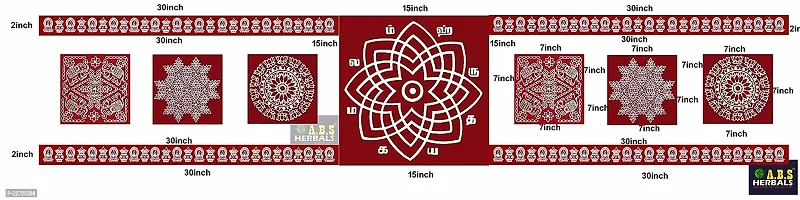 ABS HERBALS : Rangoli Sticker, kolam Sticker for: Wall, Tile, Floor, Wood, Steel Sticker [15X30inch 1PACK [MEROON] [Modal :MS6MP4MB1]-thumb3