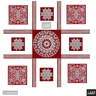 ABS HERBALS : Rangoli Sticker, kolam Sticker for: Wall, Tile, Floor, Wood, Steel Sticker [15x30inch 1PACK] [MEROON]