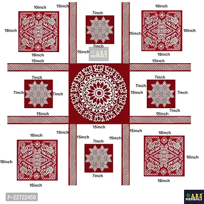 ABS HERBALS : Rangoli Sticker, kolam Sticker for: Wall, Tile, Floor, Wood, Steel Sticker [15x30inch 1PACK] [MEROON]-thumb4