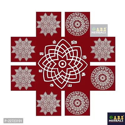 ABS HERBALS : Rangoli Sticker, kolam Sticker for: Wall, Tile, Floor, Wood, Steel Sticker [7x15inch PACKC] [MEROON]-thumb4