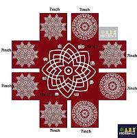 ABS HERBALS : Rangoli Sticker, kolam Sticker for: Wall, Tile, Floor, Wood, Steel Sticker [7x15inch PACKC] [MEROON]-thumb1