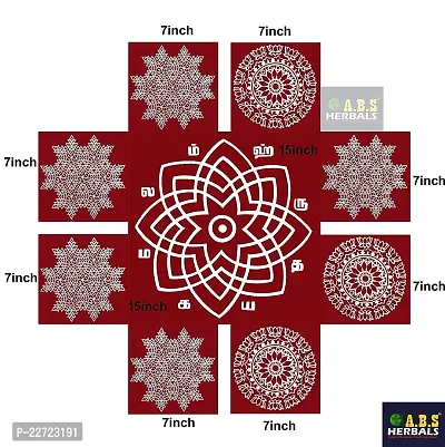 ABS HERBALS : Rangoli Sticker, kolam Sticker for: Wall, Tile, Floor, Wood, Steel Sticker [7x15inch PACKC] [MEROON]-thumb2