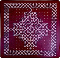 ABS HERBALS : Rangoli Sticker, kolam Sticker for: Wall, Tile, Floor, Wood, Steel Sticker [15x15inch 5PIC] [MEROON]-thumb4