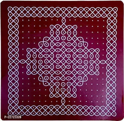 ABS HERBALS : Rangoli Sticker, kolam Sticker for: Wall, Tile, Floor, Wood, Steel Sticker [15x15inch 5PIC] [MEROON]-thumb5