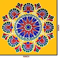 ABS HERBALS : Rangoli Sticker, kolam Sticker for: Wall, Tile, Floor, Wood, Steel Sticker [15x15inch 2PACK]-thumb4