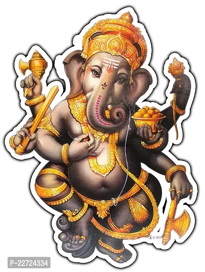 ABS HERBALS : Ganapathi sticke for: Wall, Wood, Steel Sticker [8x6inch 1PIC]-thumb0