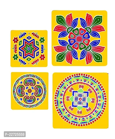 ABS HERBALS : Rangoli Sticker, kolam Sticker for: Wall, Tile, Floor, Wood, Steel Sticker [15x15inch 4PIC]-thumb4