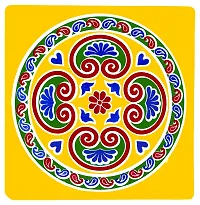 ABS HERBALS : Rangoli Sticker, kolam Sticker for: Wall, Tile, Floor, Wood, Steel Sticker [15x15inch 4PIC]-thumb2