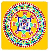 ABS HERBALS : Rangoli Sticker, kolam Sticker for: Wall, Tile, Floor, Wood, Steel Sticker [10x10inch 5PIC]-thumb3