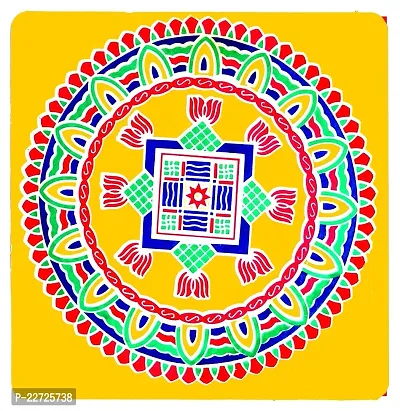 ABS HERBALS : Rangoli Sticker, kolam Sticker for: Wall, Tile, Floor, Wood, Steel Sticker [15x15inch 5PIC] [MEROON] [Modal :MM5PIC]-thumb2