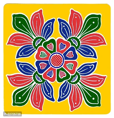 ABS HERBALS : Rangoli Sticker, kolam Sticker for: Wall, Tile, Floor, Wood, Steel Sticker [15x15inch 5PIC] [MEROON] [Modal :MM5PIC]-thumb3